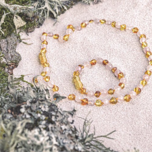 honey amber rose quartz 1
