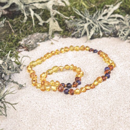 Honey Amber with caramel Amber and Purple Amethyst 1