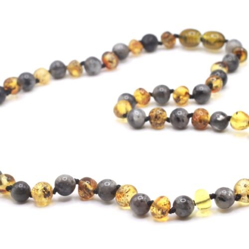 1 green amber / 1 grey larvikite